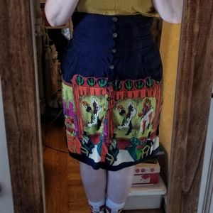 Toulouse Lautrec artwork skirt.